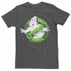 Licensed Character Men's Ghostbusters Classic Slimer Ghost Logo Tee Charcoal Heather -Licensed Character Shop unnamed file 35931