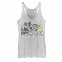 Licensed Character Juniors' Disney Moana Maui Pua Oceania Adventure Vintage Tank Raspberry