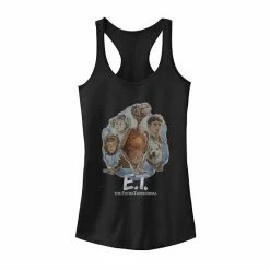 Licensed Character Juniors' E.T. Main Cast Vintage Portrait Movie Logo Graphic Tank Black -Licensed Character Shop unnamed file 35961