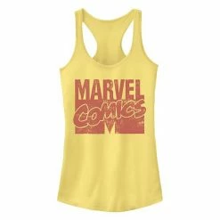 Licensed Character Juniors' Marvel Comics M Logo Tank Top Banana -Licensed Character Shop unnamed file 35983
