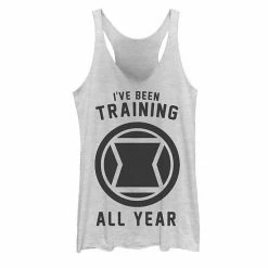 Licensed Character Juniors' Marvel Avengers Black Widow I've Been Training All Year Logo Graphic Tank Raspberry