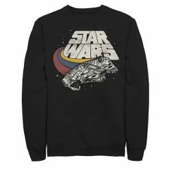 Licensed Character Men's Star Wars Falcon Ship Three Stripes Sweatshirt Black -Licensed Character Shop unnamed file 36009