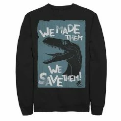 Licensed Character Men's Jurassic World Two We Made Them We Save Them Sweatshirt Charcoal Heather -Licensed Character Shop unnamed file 36023