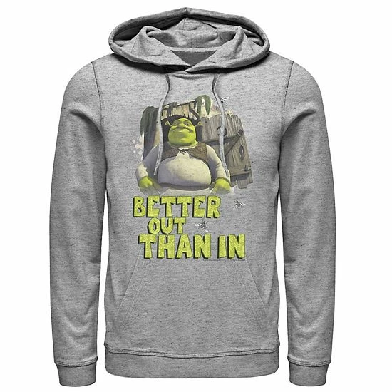 Licensed Character Men's Shrek Outhouse Better Out Than In Quote Hoodie 3 Licensed Character Men's Shrek Outhouse Better Out Than In Quote Hoodie
