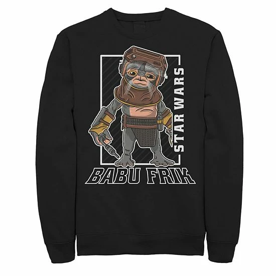 Licensed Character Men's Star Wars The Rise Of Skywalker Babu Frik Portrait Sweatshirt Charcoal Heather 3 Licensed Character Men's Star Wars The Rise Of Skywalker Babu Frik Portrait Sweatshirt Charcoal Heather