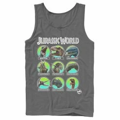 Licensed Character Men's Jurassic World Two Dino Heads Chart Tank Navy -Licensed Character Shop unnamed file 36067