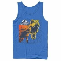 Licensed Character Men's Jurassic World Two T-Rex Color Pop Cracks Tank Navy -Licensed Character Shop unnamed file 36071