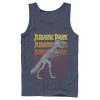 Licensed Character Men's Jurassic Park T-rex Skeleton Over Gradient Text Tank Navy -Licensed Character Shop unnamed file 36075