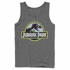 Licensed Character Men's Jurassic Park Blue Retro Classic Icon Tank Charcoal -Licensed Character Shop unnamed file 36080