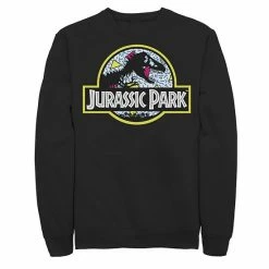 Licensed Character Men's Jurassic Park Blue Retro Classic Icon Sweashirt Black -Licensed Character Shop unnamed file 36082