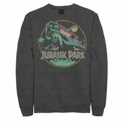 Licensed Character Men's Jurassic Park Retro Circle Color Stripes Sweatshirt Athletic Heather -Licensed Character Shop unnamed file 36086
