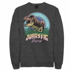 Licensed Character Men's Jurassic Park Life Finds A Way Vibrant Fleece Graphic Pullover Black -Licensed Character Shop unnamed file 36095