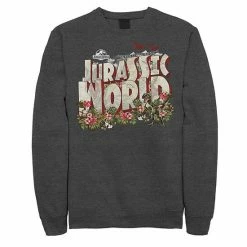 Licensed Character Men's Jurassic World Tropical Raptor Postcard Sweatshirt Charcoal Heather -Licensed Character Shop unnamed file 36101