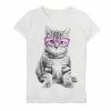 Licensed Character Girls 7-16 Glasses Cat Black And White Portrait Graphic Tee -Licensed Character Shop unnamed file 3611