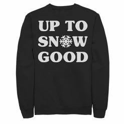 Licensed Character Men's Up To Snow Good Snowflake Christmas Sweater Black