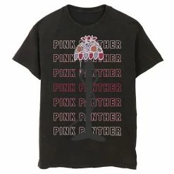 Licensed Character Men's Pink Panther Lampshade Silhouette Graphic Tee Black