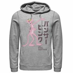 Licensed Character Men's Pink Panther Kanji Portrait Logo Graphic Hoodie Black -Licensed Character Shop unnamed file 36142