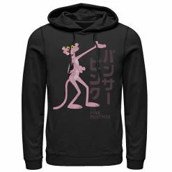 Licensed Character Men's Pink Panther Kanji Portrait Logo Graphic Hoodie Black -Licensed Character Shop unnamed file 36144