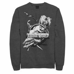 Licensed Character Men's Jurassic World Two Dino Collage Grunge Logo Fleece Charcoal Heather -Licensed Character Shop unnamed file 36186