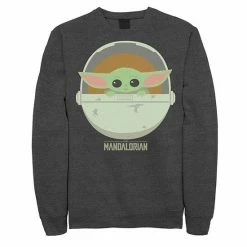 Licensed Character Men's Star Wars The Mandalorian The Child Bassinet Portrait Sweatshirt Black -Licensed Character Shop unnamed file 36213