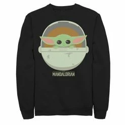 Licensed Character Men's Star Wars The Mandalorian The Child Bassinet Portrait Sweatshirt Black -Licensed Character Shop unnamed file 36214