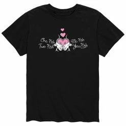 Licensed Character Men's Dr. Seuss "One Fish, Two Fish, Me Fish, You Fish" Tee Black