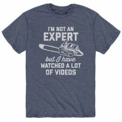 Licensed Character Men's Not An Expert Videos Chainsaw Tee Blue -Licensed Character Shop unnamed file 36281