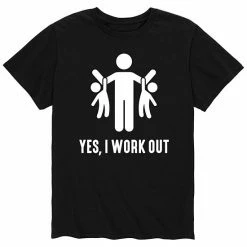 Licensed Character Men's Yes I Work Out Tee Black