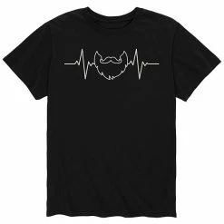 Licensed Character Men's EKG Line Beard Tee Black