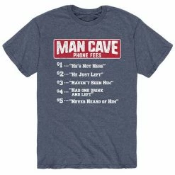 Licensed Character Men's Man Cave Phone Fees Tee Blue -Licensed Character Shop unnamed file 36331