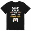 Licensed Character Men's Keep Calm Save Princess Tee Blue -Licensed Character Shop unnamed file 36333