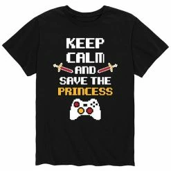 Licensed Character Men's Keep Calm Save Princess Tee Blue -Licensed Character Shop unnamed file 36334