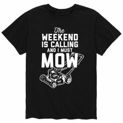 Licensed Character Men's Weekend Is Calling I Must Mow Tee Black