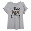 Licensed Character Juniors' "Leftovers Are For Quitters" Thanksgiving Oversized Graphic Tee -Licensed Character Shop unnamed file 3634