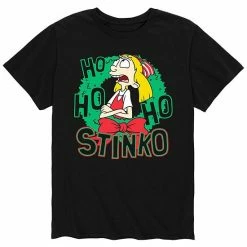 Licensed Character Men's Hey Arnold! Ho Ho Ho Stinko Tee Black