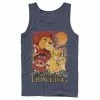 Licensed Character Men's Disney Lion King Happy Group Shot Sunset Vintage Poster Tank Charcoal -Licensed Character Shop unnamed file 36365