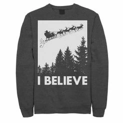 Licensed Character Men's Santa Claus I Believe Reindeer Christmas Sweatshirt Charcoal Heather -Licensed Character Shop unnamed file 36369