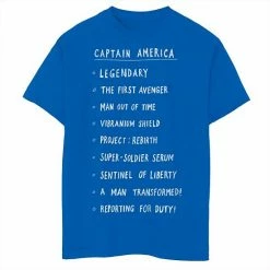 Licensed Character Boys 8-20 Marvel Captain America List Graphic Tee Royal -Licensed Character Shop unnamed file 36400