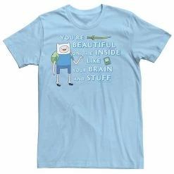 Licensed Character Men's Cartoon Network Adventure Time Finn You're Beautiful Inside Portrait Tee Royal