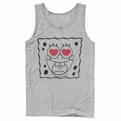 Licensed Character Men's Nickelodeon SpongeBob SquarePants Heart Eyes Line Art Tank Top White