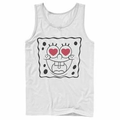 Licensed Character Men's Nickelodeon SpongeBob SquarePants Heart Eyes Line Art Tank Top White -Licensed Character Shop unnamed file 36454
