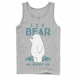 Licensed Character Men's Cartoon Network We Bare Bears Ice Bear Will Protect You Tank Top Athletic Heather -Licensed Character Shop unnamed file 36467