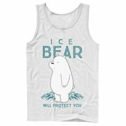 Licensed Character Men's Cartoon Network We Bare Bears Ice Bear Will Protect You Tank Top Athletic Heather -Licensed Character Shop unnamed file 36468