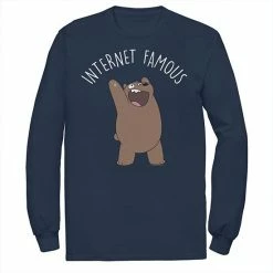 Licensed Character Men's CN We Bare Bears Internet Famous Long Sleeve Tee Black -Licensed Character Shop unnamed file 36668