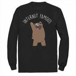 Licensed Character Men's CN We Bare Bears Internet Famous Long Sleeve Tee Black -Licensed Character Shop unnamed file 36669