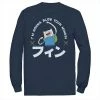 Licensed Character Men's Adventure Time Finn I'm Gonna Blow Your Minds Kanji Portrait Tee Navy -Licensed Character Shop unnamed file 36670