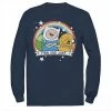 Licensed Character Men's Cartoon Network Adventure Time Finn & Jake Rainbow Banner Long Sleeve Tee Black -Licensed Character Shop unnamed file 36694