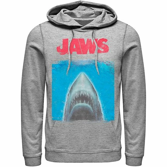 Licensed Character Men's Jaws Open Water Poster Hoodie Athletic Heather 3 Licensed Character Men's Jaws Open Water Poster Hoodie Athletic Heather