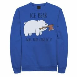 Licensed Character Men's Cartoon Network Bare Bears Ice Bear Take Care Of It Axe Fleece Red -Licensed Character Shop unnamed file 36717