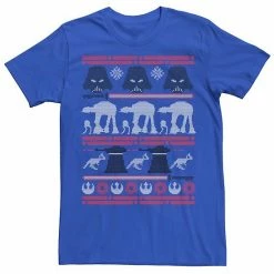 Licensed Character Men's Star Wars Darth Vader Hoth Ugly Christmas Sweater Tee Royal -Licensed Character Shop unnamed file 36828